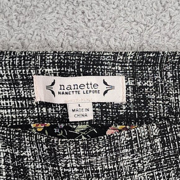 Nanette Lepore Womens Textured Black & White Leggings Pullon L - Picture 4 of 7